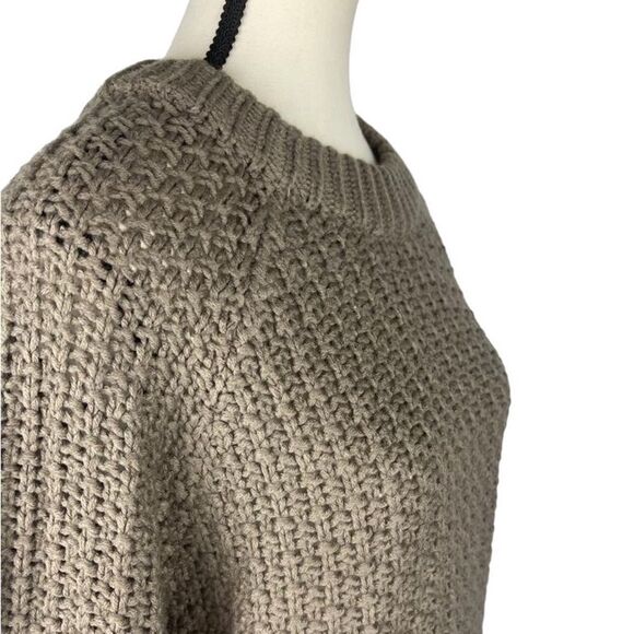 Cloth By Design Brown taupe Cotton Blend thick Knit Sweater crew neck  Size: M - Picture 2 of 5